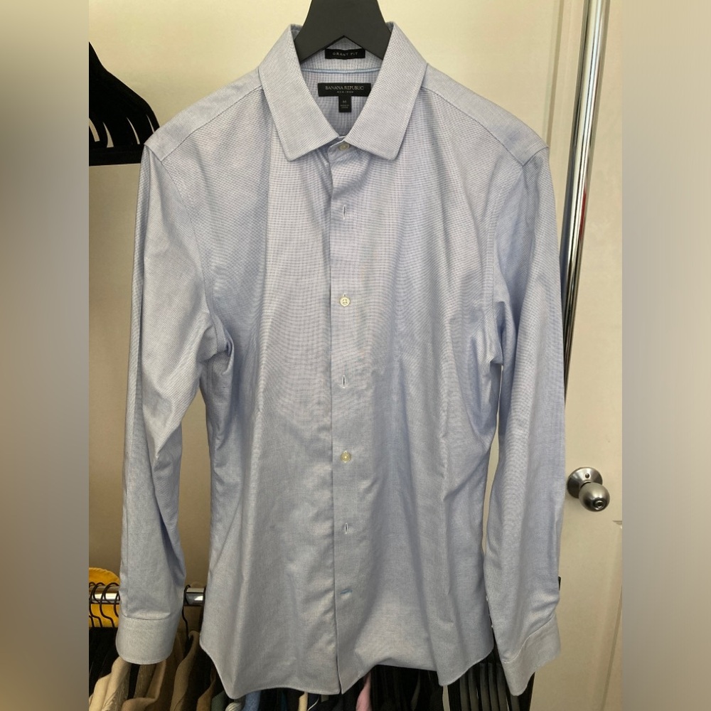 Banana Republic Blue Grant Fit Dress Shirt